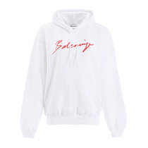 BALENCIAGA女士白色棉质连帽卫衣583222-TFV64-978302M码白色 时尚百搭