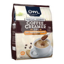 进口owl猫头鹰冷冻干燥速溶咖啡二合一0添加蔗糖咖啡粉300g/25条