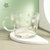 日本AKAW玻璃杯早餐咖啡燕麦牛奶水杯子女夏季ins风家用可爱杯子(小雏菊)