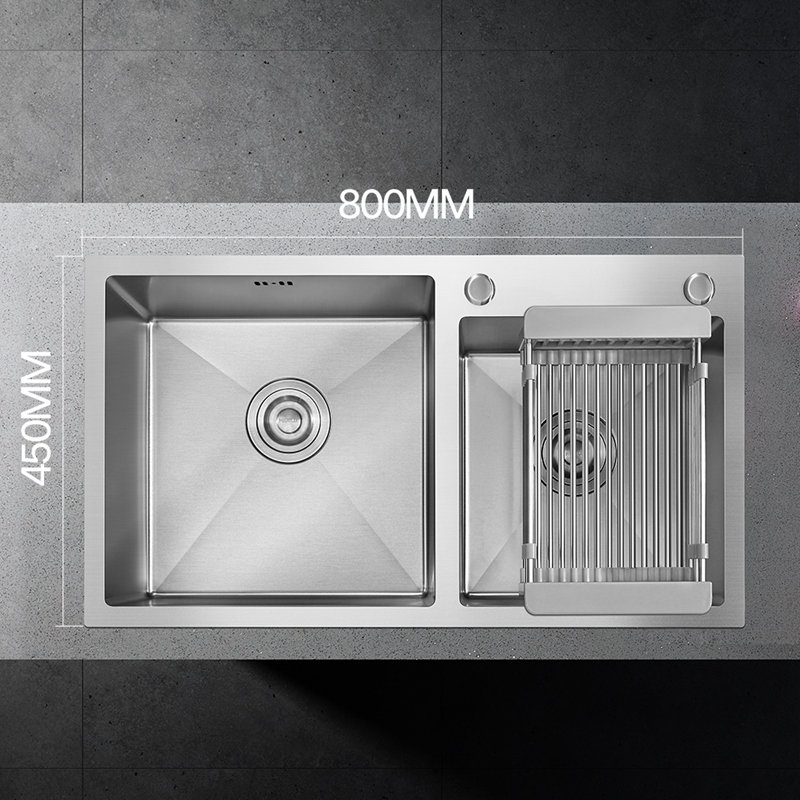 悍高 Higold 手工水槽双槽纳米不锈钢加厚洗菜盆水盆淘菜盆厨房台上盆台下盆水槽套装12款80 45 21纳米双槽 不配龙头 图片价格品牌报价 真快乐app