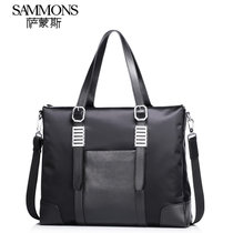 SAMMONS 萨蒙斯 新款时尚潮包欧美男士手提包横款防水尼龙布斜挎包精品男包