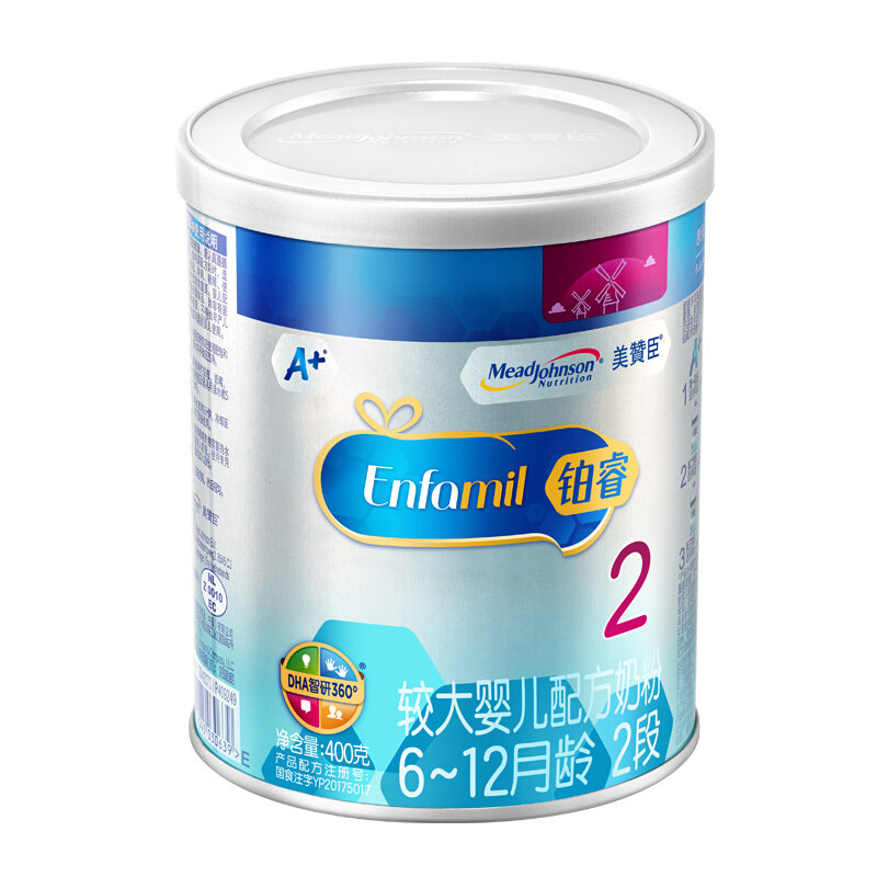 美赞臣铂睿婴儿配方奶粉2段400g国美甄选