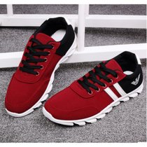 帆布鞋男士运动休闲鞋韩透气防滑男鞋学生板鞋(红色 44)