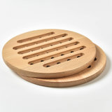 家逸 榉木隔热垫 防烫垫碗垫盘垫杯垫餐桌垫锅垫(圆形一个榉木 默认)