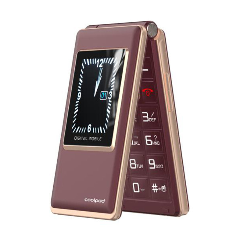 手机酷派coolpadv66老人机双卡双待移动联通翻盖老年手机典雅红官方