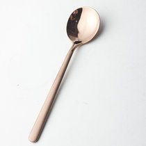 304不锈钢大汤勺家用韩式圆形大头勺子创意可爱成人大号调羹加厚(七色【玫瑰金】饭勺 默认版本)