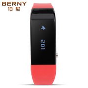 BERNY伯尼智能蓝牙手环男女户外运动跑步手表智能计步器防水健康睡眠监测安卓(红色 BSW01-RD)