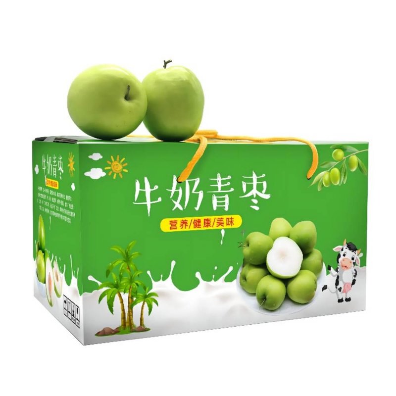 超市枣国美好货牛奶青枣牛奶青枣45斤礼盒装单果70g