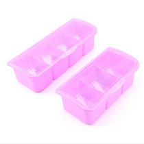家英 透明翻盖式4格调料盒 带勺子(紫色PB7001)