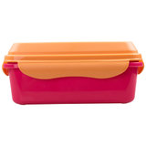 甜厨（TenCook） 940ml彩色系列抽真空保鲜盒 饭盒便当盒 微波炉冰箱可用 橙黄+桃红 无分隔 TCVSB01105
