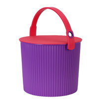 日本 Omnioutil 炫彩桶多功能收纳桶 带盖收纳篮 家用户外储物凳 凳子 真快乐厨空间(紫色 8L)