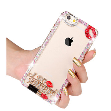 【法威仕其它手机保护套红唇口红粉链】法威仕 水钻手机壳手机套水晶