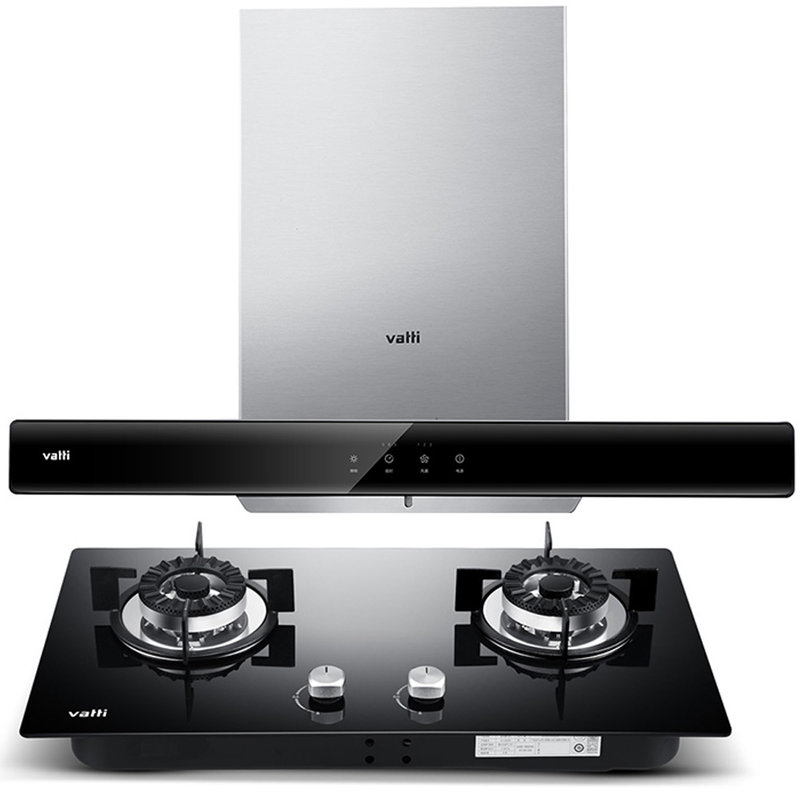 华帝vatti烟灶套餐cxw200e660bjztb866b1塔型烟机燃气灶钢化玻璃