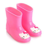日韩儿童雨鞋糖果色立体卡通环保料学生宝宝幼儿雨靴防滑安全雨具(粉色 28码/内长19cm)