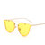 韩国男女彩色透明海洋片偏光太阳镜金属个性全片墨镜(金框黄片)