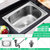 苏泊尔水槽单槽加厚厨房一体成型304不锈钢洗菜盆洗碗池水盆套餐(g款小圆槽 5722)