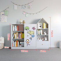 可比熊实木宝宝玩具收纳置物架落地儿童书架大容量幼儿园整理柜子(米白色 默认版本)