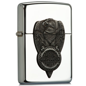 芝宝zippo打火机 wl0188 哈雷屹立鹰 镜面铬徽章96年