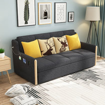 TIMI 现代简约沙发床 可折叠沙发 现代两用沙发 多功能沙发(深灰色 脚踏)