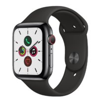 （Apple） 苹果Apple Watch Series 5智能手表iwatch5苹果手表(灰色不锈钢表壳+灰色运动表带 40mm GPS+蜂窝网络款)