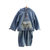 加绒加厚羊羔绒新款秋冬装女孩儿童毛毛衣两件套(150 蓝色)