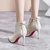 SUNTEK2021早秋流行女鞋新品短靴细跟性感百搭尖头裸靴网红显瘦高跟靴子(37 米白色（毛绒）)