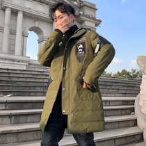太子龙男士羽绒棉服潮牌2019新款连帽工装轻薄帅气潮流学生中长款冬季外套   STZDQCY7188(TZL-STZDQCY7188绿色 4XL)