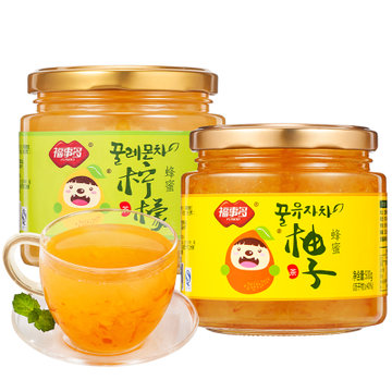 福事多 蜂蜜柚子茶500g+蜂蜜柠檬茶500g 共1000g 冲饮冲泡饮品