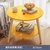 茶几简约现代迷你网红沙发边几简易家用阳台北欧创意床头小圆桌子kb6(双层60cm黄色)