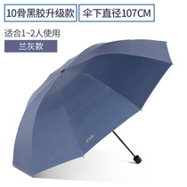天堂伞超大号双人雨伞防风加固遮阳伞防晒折叠晴雨两用伞商务男女(10骨黑胶升级款-6#兰灰)