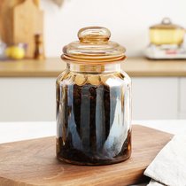 密封罐透明蜂蜜柠檬瓶泡菜坛子大号玻璃瓶食品调料茶叶储物罐带盖(【云朵盖】水滴-中号)