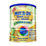 惠氏（Wyeth） S-26 金装健儿乐较大婴儿配方奶粉2段（6-12个月) 900g/罐