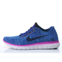 Nike/耐克 赤足女鞋男鞋Free5.0 飞线运动鞋轻便跑步鞋针织旅游鞋情侣鞋(孔雀蓝黑)