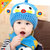 秋冬宝宝帽子男女婴儿帽子韩国儿童毛线帽围巾两件套0-3-6-12个月保暖(牛仔蓝)