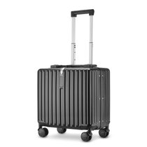 铝框箱子行李箱学生拉杆箱24寸女旅行箱20寸登机拉箱密码箱小清新(18寸（可登机） 黑色铝框（18寸）)