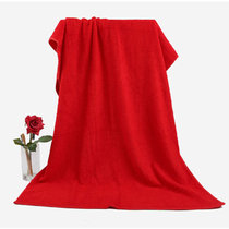 知心 喜庆大红浴巾 竹纤维柔软吸水大毛巾 大红色结婚婚庆居家礼品(1条装)6932(大红色)
