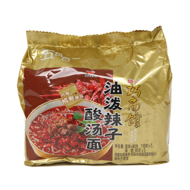 方便食品统一巧面馆油泼辣子酸汤面116g*5袋/组返回商品页 >
