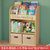 儿童书架收纳架一体落地实木置物架飘窗幼儿园绘本架简易移动书柜(落地款-双层小号-带抽)