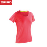 spiro 运动T恤女速干跑步健身训练瑜伽服弹力上衣S271F(玫粉色 L)