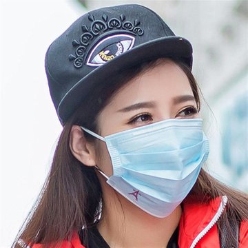 5一次性防晒透气口罩(浅蓝色 铁塔(3片装))