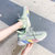 彩虹椰子鞋飞织网面运动鞋女2021夏季飞织女鞋学生透气帆布鞋厚底椰子鞋镂空跑步鞋潮F01(绿色 40)