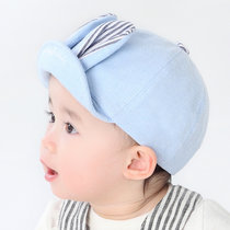 牛奶朋友婴儿帽春秋太阳帽棒球帽兔耳儿童鸭舌帽防晒宝宝帽新品(蓝色 50号帽围（47-50cm）)