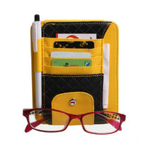 卡饰得(CARCHAD) 眼镜夹 车载多功能遮阳板卡夹 票据夹 证件夹 名片夹 小羊皮(黄色)