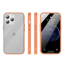 苹果13手机壳 iphone 13promax手机套防摔磨砂透明散热碳纤维纹理男女款保护壳(橙色 iPhone 13 mini)