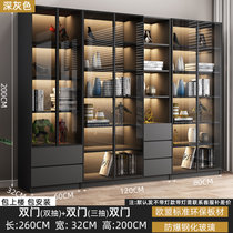 手办展示柜轻奢书柜玻璃门置物柜乐高模型储物柜雕像实木定制柜子(双门双抽60+双门三抽120+双门80cm【包上楼包安装】 默认版本)