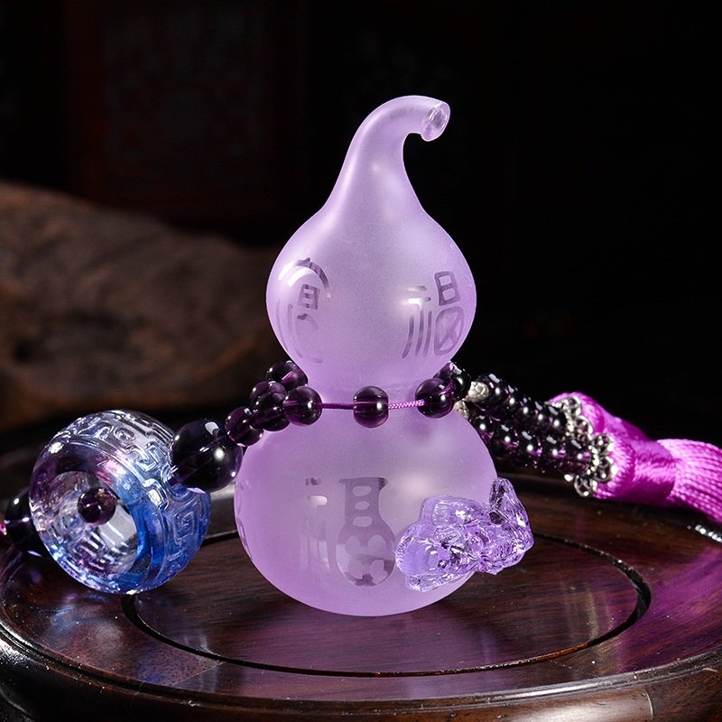 【挂饰摆件粉紫色豪华款图片】嘉贝艾 汽车挂件饰品车内保平安符水晶