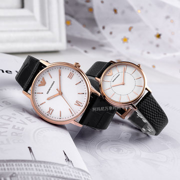 阿玛尼情侣手表emporioarmani情侣对表欧美经典时尚简约男女表简约