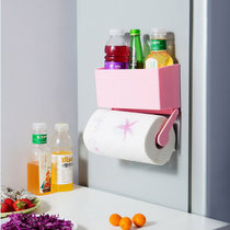 普润 冰箱保鲜膜收纳盒 厨房纸巾架(粉色)