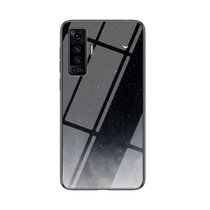 VIVOX50手机壳新款步步高X50PRO星空彩绘玻璃壳x50pro防摔软边保护套(星空月牙 X50)