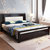 双人床1.8米大床带软靠婚床 现代中式实木床 橡胶木床配床头柜卧室家具(1.8米单床)